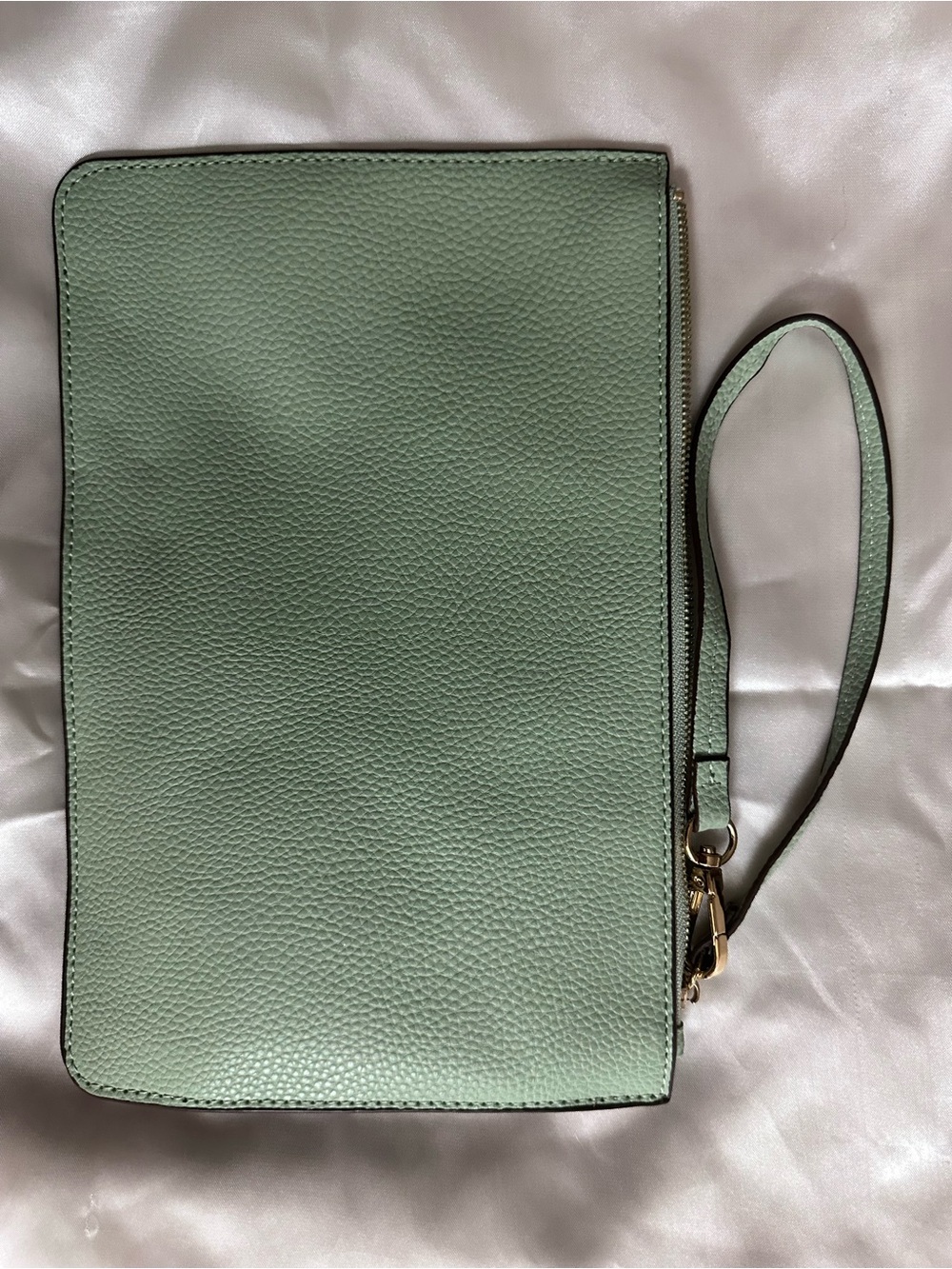 Anne Klein Mint Green Pebbled Leather Wristlet